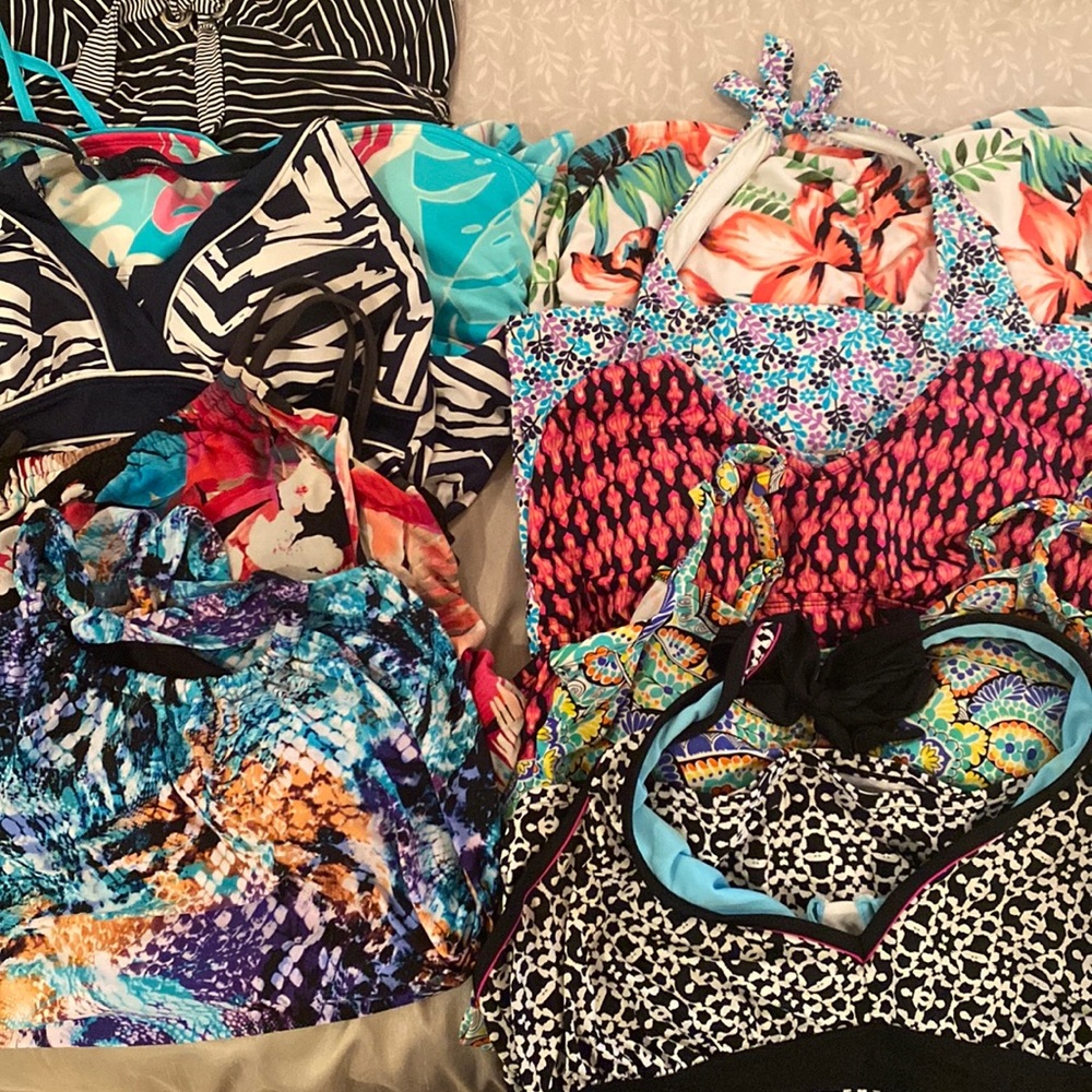 10 Assorted Tankini Swim Tops-Various Brands